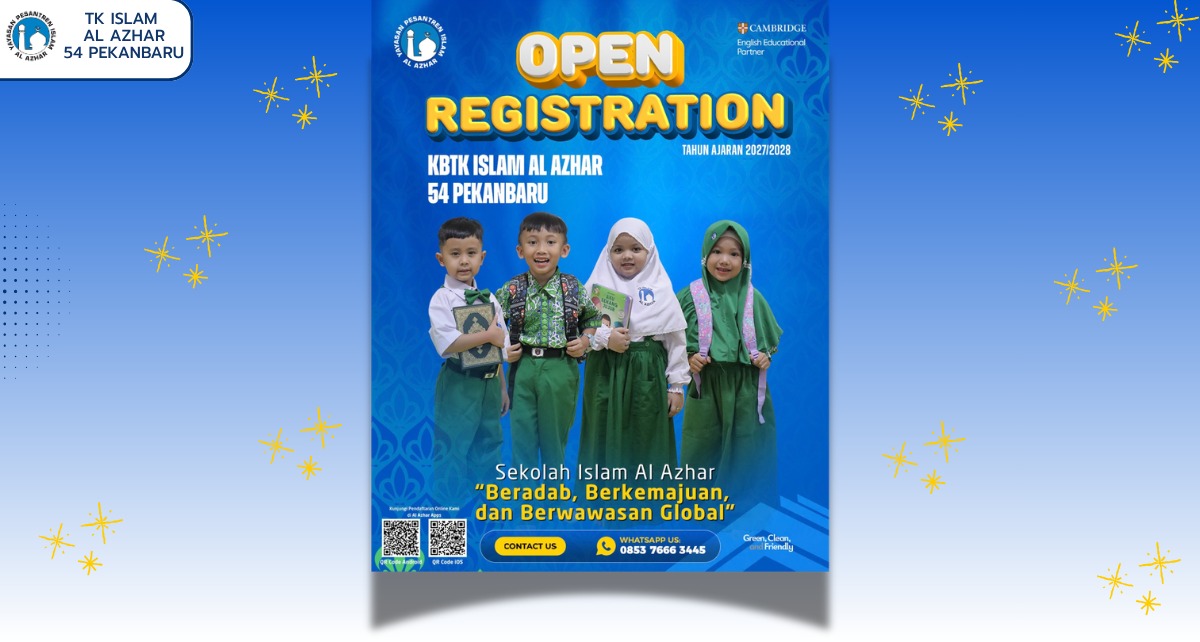 Open Registration TK Islam Al Azhar 54 Pekanbaru Tahun Ajaran 2027/2028